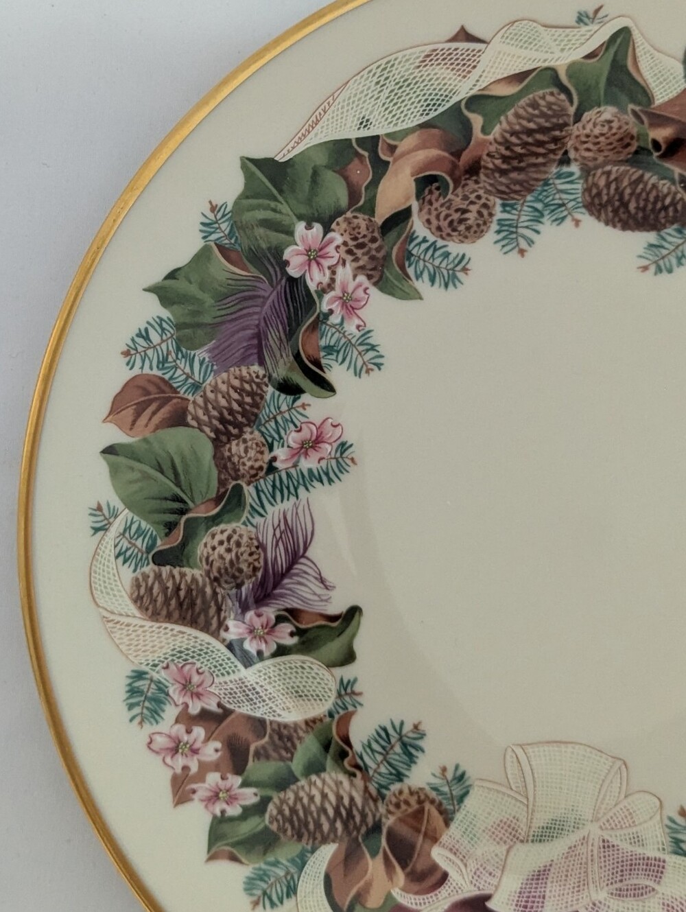 Lenox 1992 Colonial Christmas Wreath Plate #12 North Carolina Limited Edition - Picture 6 of 11